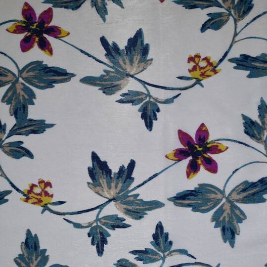 Creative Fashion Printed Satin LilacAqua Apparel Fabric Art Artist Painted Exquisite Floral Charmeuse Designer Fashion /& Decor Fabric